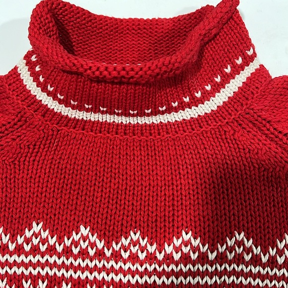 Vintage Eddie Bauer - oversized small sweater, red and white, holiday - Picture 5 of 7